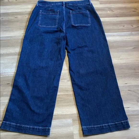 Old Navy Extra High-Rise Sky-hi Wide-Leg Jeans Plus size 16P Dark Wash NWOT - Picture 10 of 13